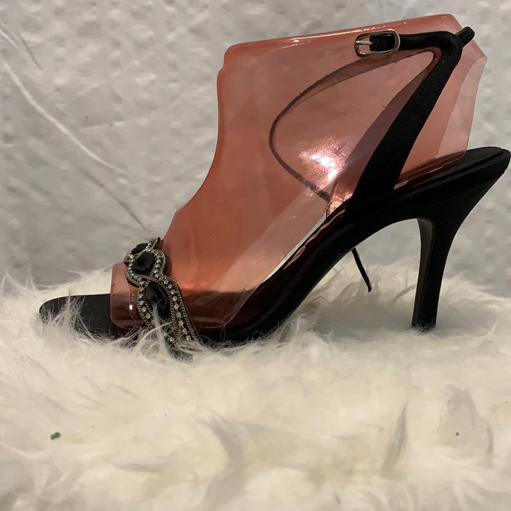 Black open toe dressy high heels